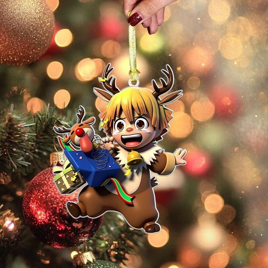 Discover Zenittsu Agatsuma Acrylic Ornament, demon Holiday Decoration, Kimetsu no Yaiba Xmas Gift for Fans
