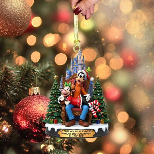 Discover Disney Goofy and Clarabelle Christmas Ornament with Castle Scene