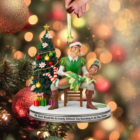 Discover Disney Princess and the Frog Ornament, Tiana and Naveen Acrylic Decor, Disney Couple Christmas Ornament