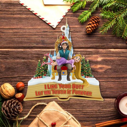 Discover Flynn Rider and Rapunzel Christmas Ornament, Disney Tangled Acrylic Ornament, Disney Princess Ornament