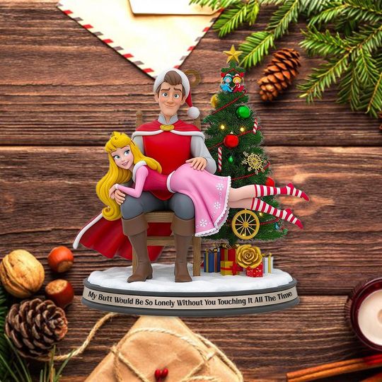 Discover Prince Phillip and Princess Aurora Christmas Ornament, Disney Sleeping Beauty Acrylic Ornament, Romantic Tree Decoration
