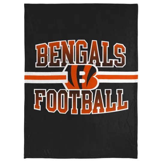 Discover football Cincinnati Stripe Micro Raschel Plush Throw Blanket, Gift For Fan, Christmas Gift