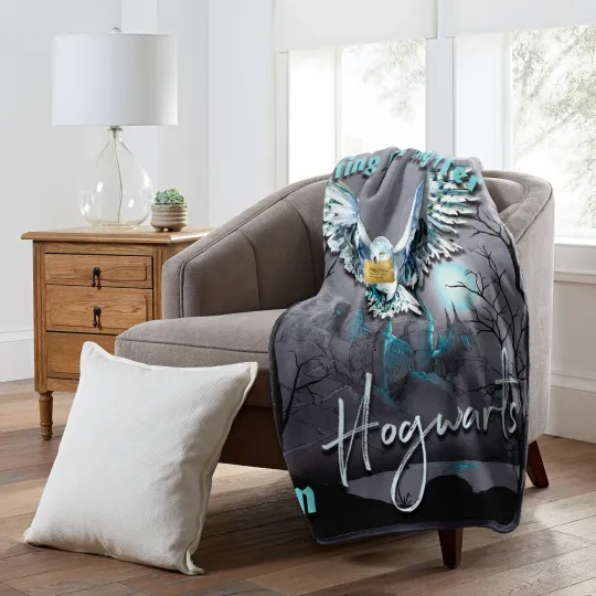 Discover Northwest Harry Potter Letter Silk Touch Sherpa Throw Blanket, Christmas Gift