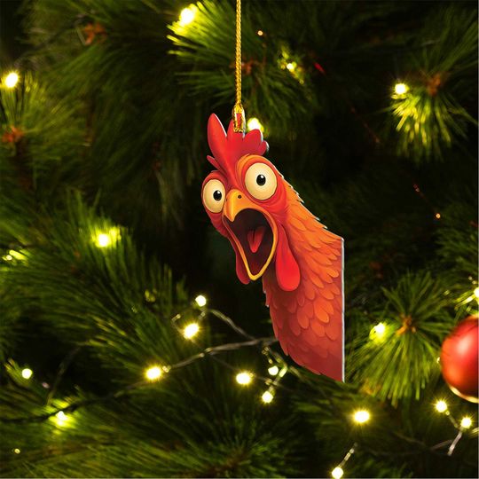 Discover Funny F-Caw-F Chicken Ornament, FCAWF Rooster Halloween Bird Crow Ornament, Chicken Ornament, Funny Ornament