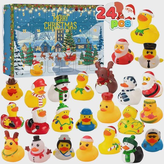 Discover Rubber Duck Advent Calendar 2025 (Classic Set) | 24 Day Bath Toy Collection | Holiday Ducks Gift for Kids, Toddlers & Collectors