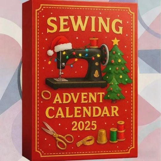 Discover Sewing Advent Calendar 2025 | 24 Days of Thread & Fabric Ornament Set | Crafter Gift Box for Quilters, Sewists and Makers