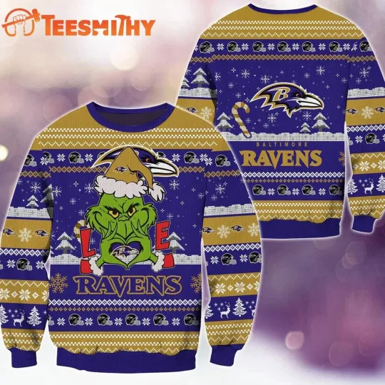 Discover Baltimore Raven funny character Football  Ugly Christmas Sweater
