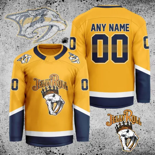 Discover Custom Nashville Predators X Jelly Roll Hockey Shirt Men's Fan Gear Xmas Gift