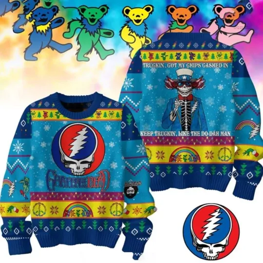 Grateful Dead Keep On Truckin Christmas Ugly Sweater