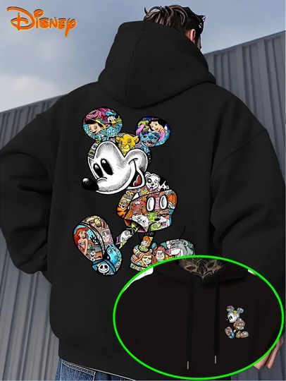 Discover Disney Mickey Mouse Men's Hoodie Autumn Winter Casual Unisex Pullover Sweatshirt Tracksuit Clothing Hoody Oversized Streetwear