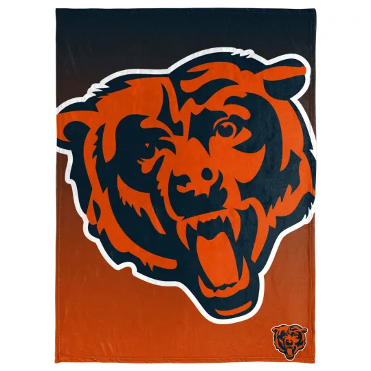 Discover football Chicago Gradient Micro Raschel Throw Blanket, Christmas Gift