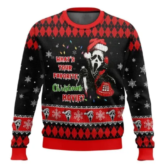 Ghostface What’s Your Favorite Chirstmas Movie Ugly Christmas Sweater