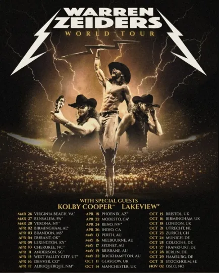 Discover Poster Warren Zeiders World Tour 2026 Poster, gift for fans