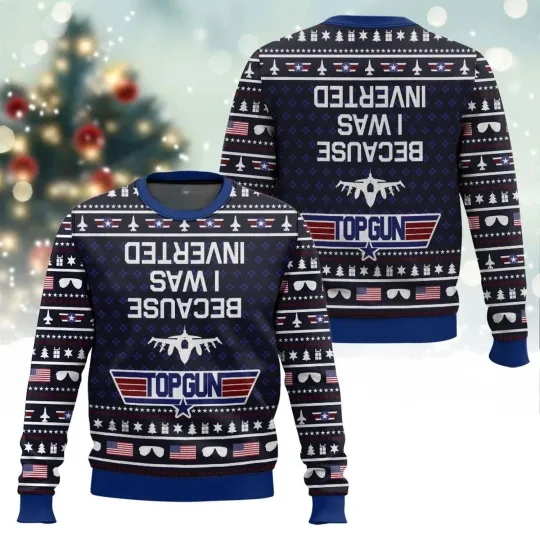 Discover Inverted Top Gun Ugly Christmas Sweater