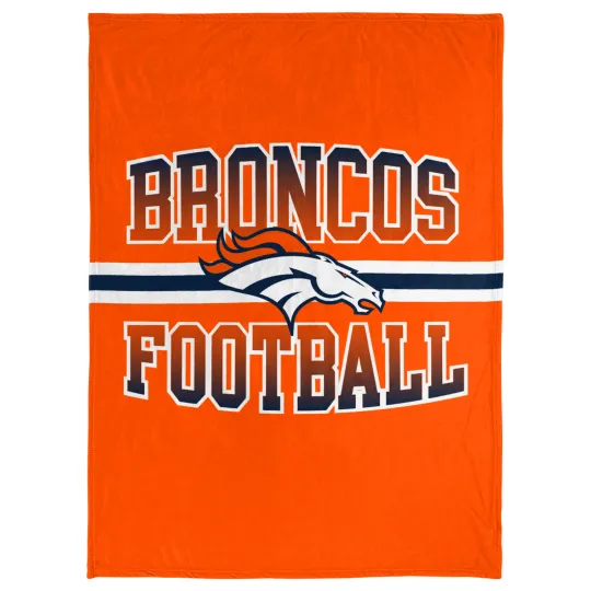 football Denver Stripe Micro Raschel Plush Throw Blanket, Christmas Gift