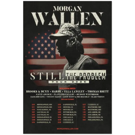 Discover Wallen Western Still The Problem Tour 2026 Country Music Poster