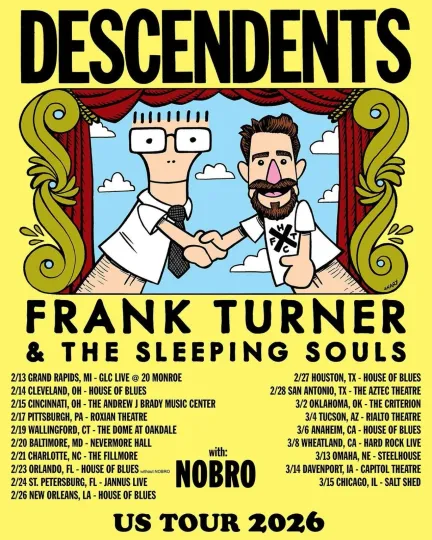 Discover Descendents x Frank Turner & The Sleeping Souls US Tour 2026 Poster – Music Art