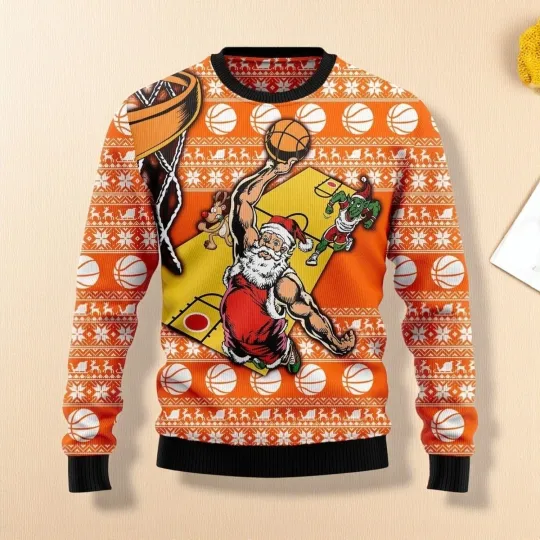 Discover Basketball Ugly Christmas Sweater 3D All Over Print For Men & Women