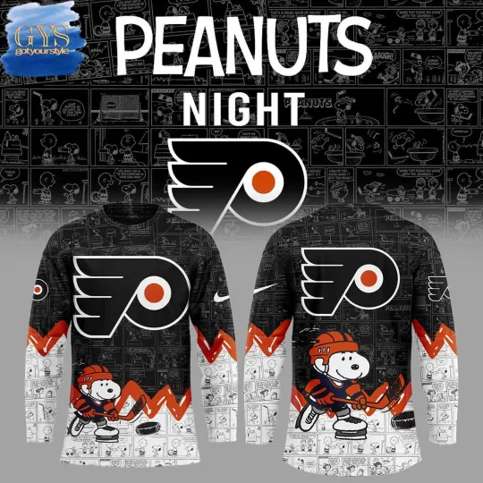 Discover Custom Philadelphia Flyers Anniversary of Peanuts Hockey Shirt Fan Gear Gift