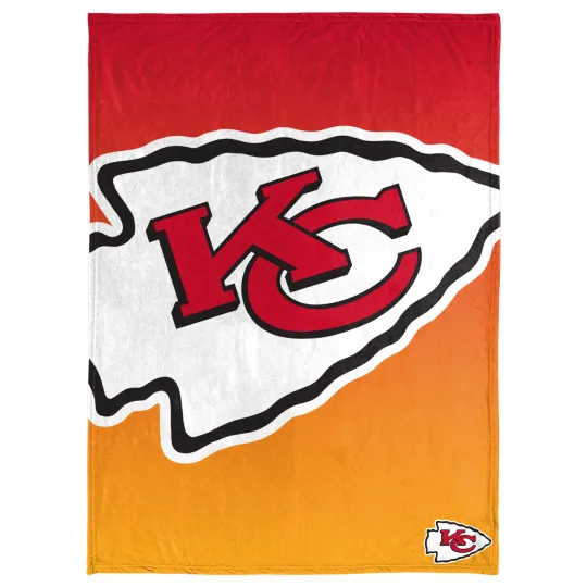 football Kansas City Gradient Micro Raschel Throw Blanket, Christmas Gift