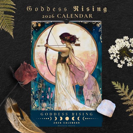 Discover Art Nouveau Goddesses Calendar 2026 | Wall Calendar with Mystical Goddess Artwork | Pagan Goddesses | Witchy Mythology Gift | Lunar Planner