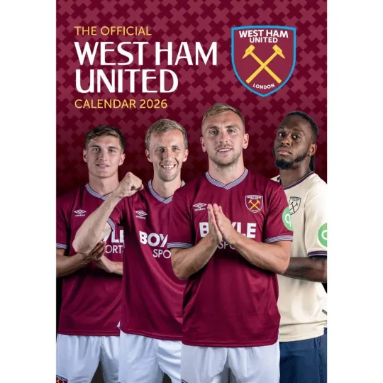 Discover 2026 Calendar West Ham Utd FC Month View A3 Football Calendar Official Product