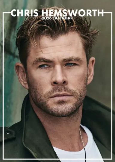 Discover Chris Hemsworth CALENDAR 2026 LARGE A3 SIZE WALL NEW SEALED + FREE UK POSTAGE