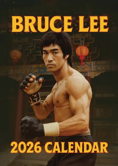 Discover Bruce Lee CALENDAR 2026 LARGE A3 SIZE WALL NEW SEALED + FREE UK POSTAGE