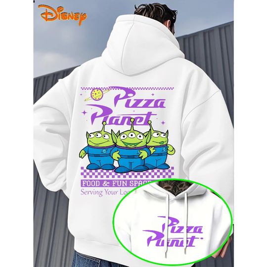 Discover Disney Men's Pizza Planet Hoodie Autumn/Winter New Men's and Women's Casual Fashion Streetwear