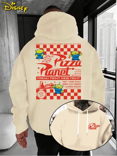 Discover Men's Disney Channel Toy Story Three-Eyed Alien Printed Hoodie Casual Long Sleeve Fall/Winter Fashion Sweatshirt