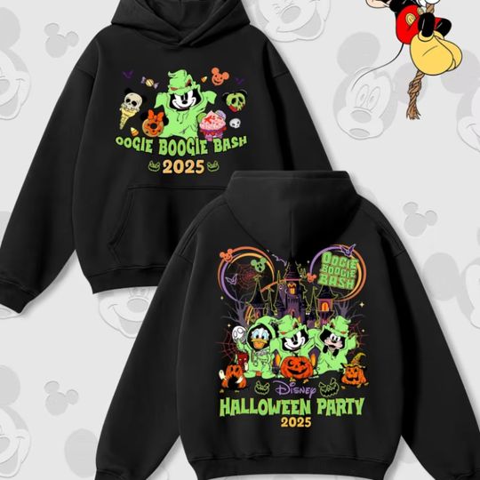 Discover Official Disney "Christmas Eve Horror" Hooded Sweater Oogie Boogie Bash 2025 Men's and Women's Autumn and Winter Loose Hoodies