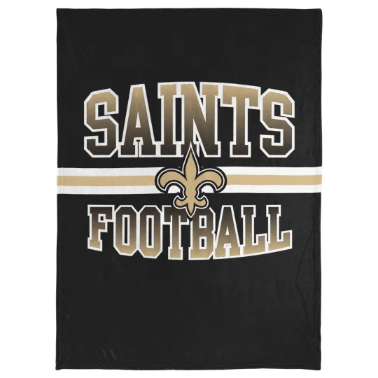 Discover football New Orleans Stripe Micro Raschel Plush Throw Blanket, Christmas Gift