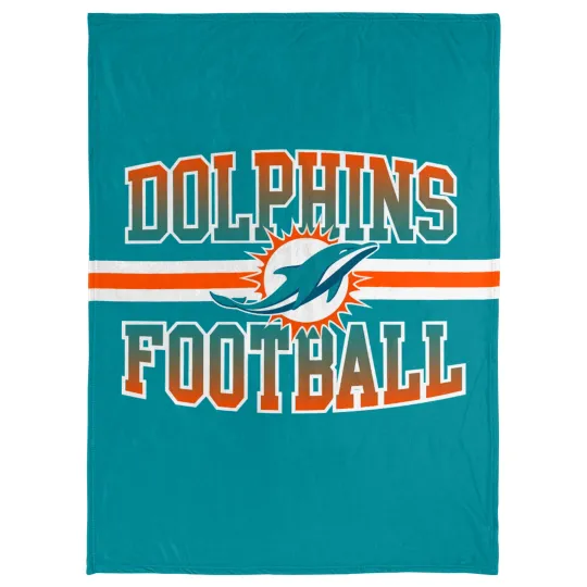 Discover football Miami Stripe Micro Plush Throw Blanket, Christmas Gift