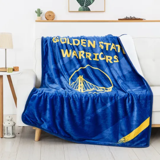 Golden State Warriors Silk Touch Sherpa Throw Blanket, Christmas Gift