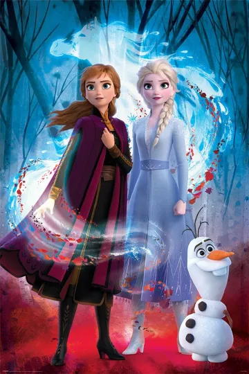 Discover Frozen Large Poster 61x91.5 cm | 24x36 inch New Disney Elsa Olaf Anna blue