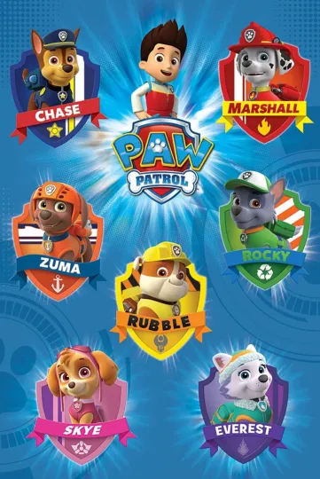 Paw Patrol Crests Vertical Poster  Premium Matte