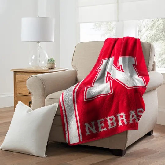 Discover Nebraska Cornhuskers Sherpa Throw Blanket, Christmas Gift