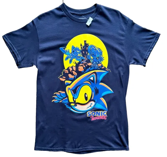 Discover Sonic The Hedgehog Sega Unisex Blue Graphic T-Shirt
