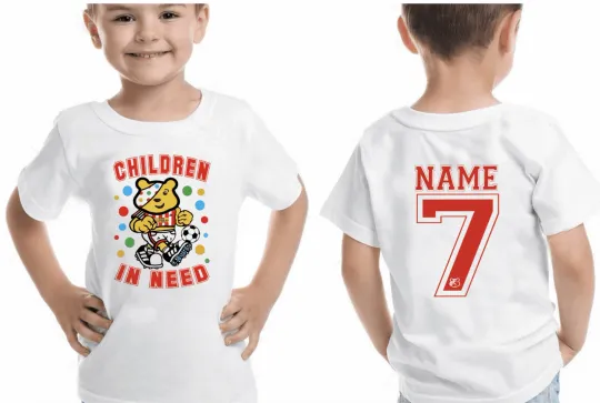 Discover Kids Pudsey Bear Football Double Sided T-Shirt