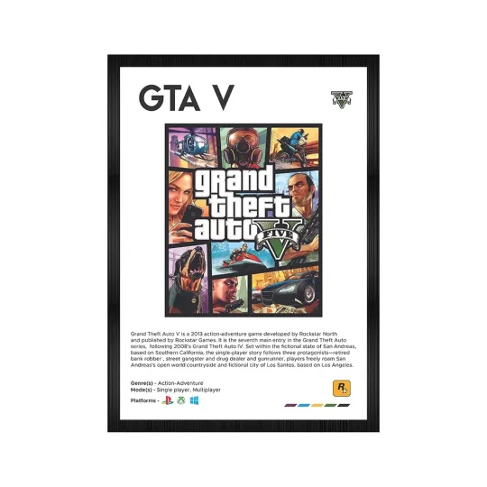 Wood Gta V Wall Poster Grand Theft Auto 5 Video Game Art Gamer Room Decor