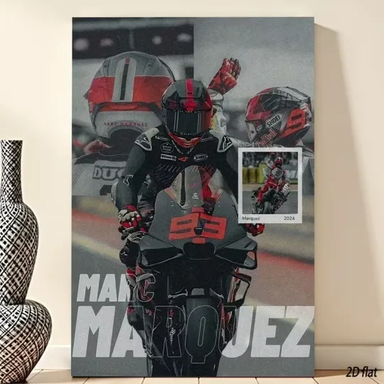 Discover Retro Modern Marc Marquez #93 Bike Poster Motorcycle Racing Lover Gift