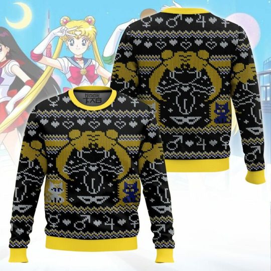 Discover New Christmas Ugly Sweater Vitality Cute Cartoon Character Manga Exhibition Party Festival Joyful Atmosphere Christmas Gift