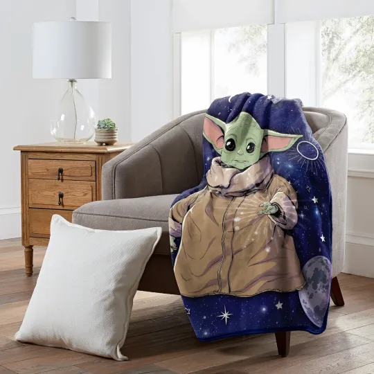 Discover Star Wars Mandalorian Grogu Silk Touch Sherpa Throw Blanket, Christmas Gift