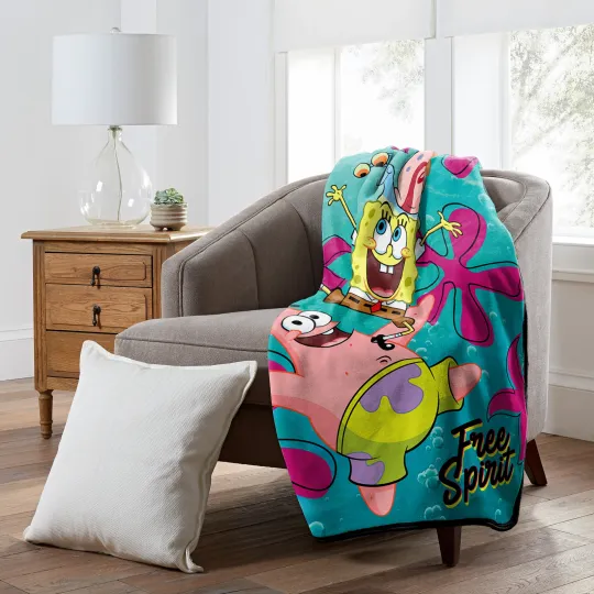 Discover Nick 90s Spongbob Silk Touch Throw Blanket, Christmas Gift