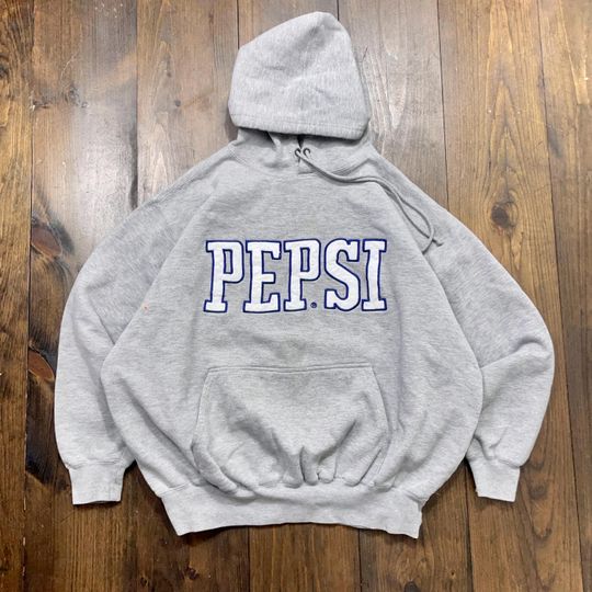 Vintage 1990s Pepsi Cola Big Logo Patch Hoodie