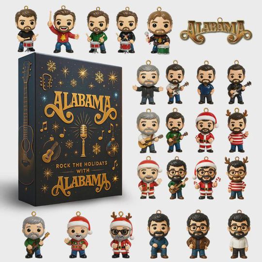 Discover Albm Band Advent Calendar 2025, 24 Days of Country Rock Icon & Instrument Ornaments, Rock the Holidays Collector Gift