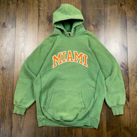 Vintage 1990s University of Miami Heavyweight College Varsity Hoodie
