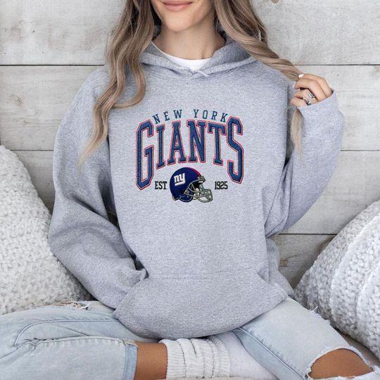 Discover Embroidered New York Football Hoodie - Unisex Vintage Streetwear Pullover
