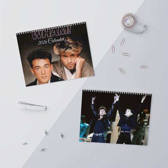 Discover WHAM 2026 Wall Calendar, George Michael, Andrew Ridgley, Pop Group Calendar, Music Fans Gift, Music Memorabilia, Retro Calendar