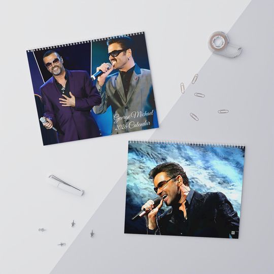 George Michael Wall Calendar 2026 | Unique Date Tracker, Vintage Music Lover Gift, Home Decor, Monthly Planner, Gift for Him/Her